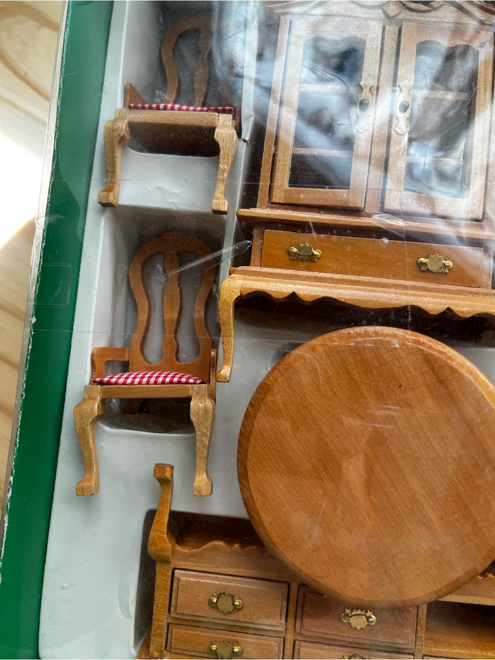 Vtg Albert E. Price 7-piece wooden dining room dollhouse furniture set COMPLETE - Picture 3 of 10